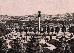 Stuttgart, Németország: kilátás az új kastélyra (New Castle). in "" A világ 168 nézetet szemléltet"" Keltezés nélküli (19. század vége) alkotó: Unknown artist