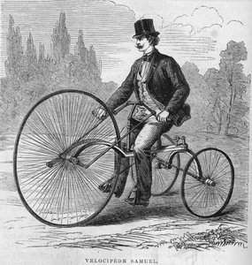 Isaac Samuel amerikai velocipédje. 1869 alkotó: Unknown artist