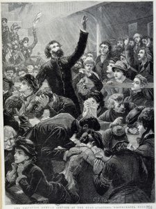 The Armee of Salvation – Elosztás a Whitechapel Road főhadiszállásán 1881-ben alkotó: Unknown artist