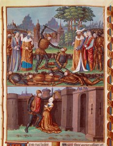 Horatius és Curiacia csatája A három római horatius találkozik a három kúriákkal. Különféle harci jelenetek. Horatius, a három Horatius-testvér (a három Horatius) egyike, a rómaiak úgy tervezték, hogy szembenézzenek a három Curiaciával, Alba városából a 7. alkotó: Unknown artist