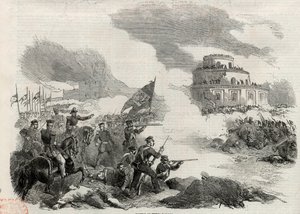 A Monte Caseros-i csata 1852 áprilisában - Justo Jose de Urquiza (1801-70) lázadása; Juan Manuel de Rosas (1793-1877) argentin diktátor ellen – A caserosi csata, avagy Monte caserói csata február 3-án alkotó: Unknown artist