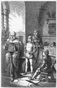 A Constance Eveque a német történelmet olvassa fel Conradban, aki Conradin de Hohenstaufen (1252-1268) és I. Frigyes Baden-Baden ((Friedrich I von Baden-Baden) néven ismert alkotó: Unknown artist
