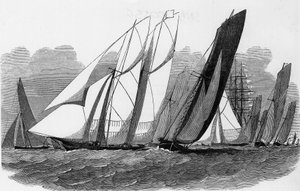 The Cowes Regatas: Yachtok a Hyde Pass-nál - Bibl. des arts deco alkotó: Unknown artist