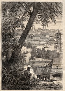 Nicolas Baudin (1754-1803) expedíciója a déli földekre (1800-1803): Sydney látképe (Ausztrália) - illusztráció a „18. századi nagy tengerészek” c. alkotó: Unknown artist