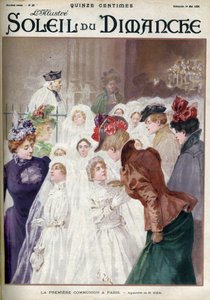 Az elsőáldozás Párizsban. Metszet „Le sun-du-dimanche”-ban alkotó: Unknown artist
