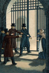 La Rochelle négy őrmesterét (Bories, Pomier, Raoulx és Goudin) a restauráció idején azzal vádolták, hogy 1822-ben meg akarták dönteni a monarchiát és a guillotine-okat. Bűnük az, hogy a Charbonnerie-hez (Carboneria) tartoztak. alkotó: Unknown artist