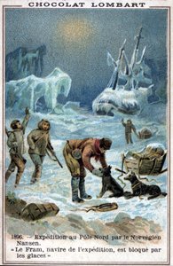 A Fram, Fridtjof Nansen norvég felfedező hajója 1896-ban került a Jeges-tenger jegébe. alkotó: Unknown artist