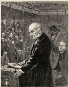 Az alsóház, 1893. február 13.: William Ewart Gladstone beszéde (metszet) alkotó: Unknown Artist