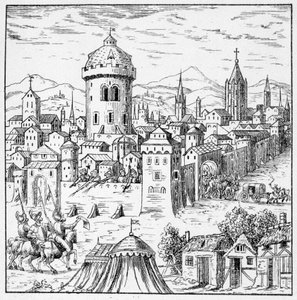 A hugenották Amboise-ban, ahol II. Ferenc király volt (Amboise megigézése) – a „39 figurát tartalmazó gyűjteményben, amely Franciaország 1562 és 1586 közötti katasztrófáit ábrázolja””; Louis Perrin imprimerie alkotó: Unknown artist