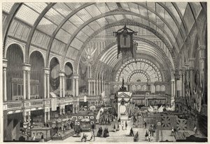 A Nemzetközi Kiállítás Amszterdamban 1869 - A Nemzetközi Kiállítási Palota belső képe alkotó: Unknown artist