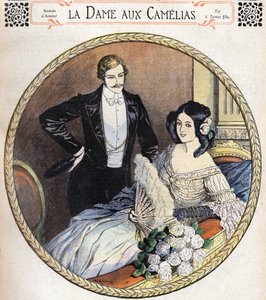Ifj. Alexandre Dumas A kaméliák hölgye, illusztráció a 19. század végén a regények folyóirata után. alkotó: Unknown artist