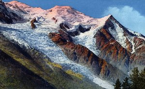 A Mont Blanc-lánc Le Breventből, Chamonix-ból alkotó: Unknown Artist