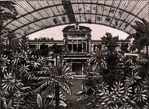 A pálmakert Frankfurtban, Németországban (Frankfurt, Németország) a „The World Illustrates 168 Views” című kötetben, dátum nélkül (19. század vége) alkotó: Unknown artist