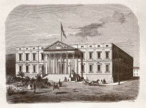 A Spanyol Parlament (Következők Kongresszusa), Madrid. Metszet 19. század. alkotó: Unknown artist