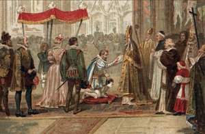 IV. Henrik francia király lemondása Saint Denisben július 25-én alkotó: Unknown artist