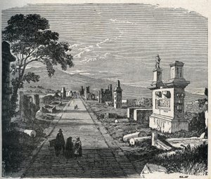 Az ókori Appian útvonal, a Róma melletti pontins mocsarakon (Agro pontino) áthaladó appián keresztül. századi metszet. alkotó: Unknown artist