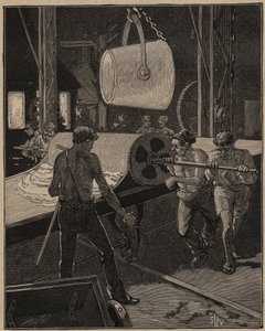 Az üveg művészete: fagylaltkészítés. A „nagy áramlásnak” nevezett lépés. Metszet 1885-ből Adolphe BITARD „” Les arts et metiers illustres” című könyvébe. alkotó: Unknown artist