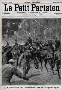 Sadi Carnot (1837-1894) köztársasági elnök meggyilkolása Sante Caserio olasz anarchista által június 24-én alkotó: Unknown artist