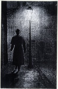 London éjszakai utcáinak hangulata, 19. század vége alkotó: Unknown artist