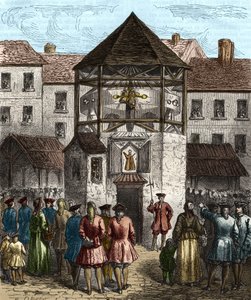 Sebastien Le Prestre, de Vauban márki „” la dime royale” című könyvét az 1707-es betiltása után a pellengérre tették. alkotó: Unknown artist