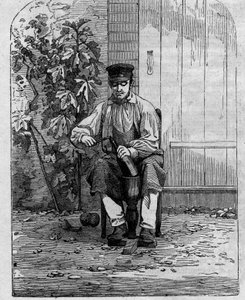 A pezsgő bor palackozása. Metszet 1864-ből. alkotó: Unknown artist
