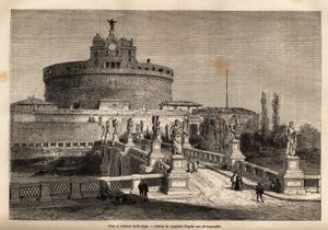 A Tiberis jobb partján található római Szent Angelo híd és kastély (Castel Sant