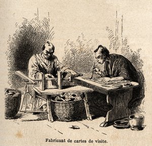 A névjegykártya gyártója. Aime Humbert, a Svájci Államszövetség minisztere, a „Le tour du monde, nouveau Journal des voyages” című 1863–1864-es japán utazást illusztráló metszete Edouard Charton irányítása alatt jelent meg. alkotó: Unknown artist