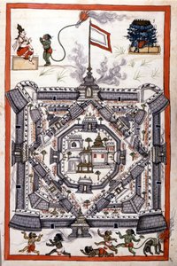 Lanka városa (Ceylon, Ceylon) egy 17. századi papírkéziratban. alkotó: Unknown artist