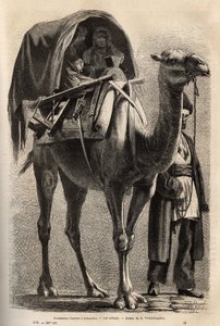A hosszeini vértanú emlékmenete, a mártírok és a bûnbánók elmúlása után a körmenetben félig tevéken bújva vesznek részt, a családfõ vezetésével. Metszet a Kaukázus tartományaiban tett utazás illusztrálására alkotó: Unknown artist