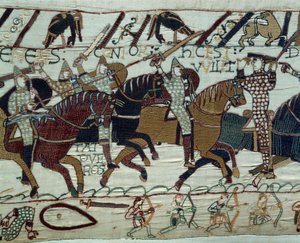 Anglia meghódítása Normandia Hódító Vilmos (1027-1087) hercege serege által: Guillaume herceget katonái úgy ismerik fel, hogy felemelték sisakját a hastingsi csata során. alkotó: Unknown artist