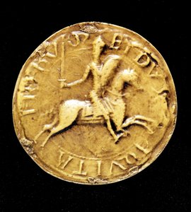 VII. Lajos (1120 - 1180) francia ellenpecsétje, aki őt lóháton ábrázolja. alkotó: Unknown artist
