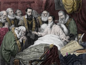 Jean Calvin (1509-1564) halála. alkotó: Unknown artist