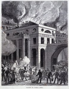 Az Odeon tüze (1820) - metszet, 19. század vége alkotó: Unknown artist