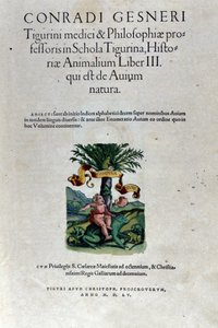 Conrad Gesner (1516 - 1565), Tiguri Historia Animalium harmadik kötetének előlapja alkotó: Unknown artist
