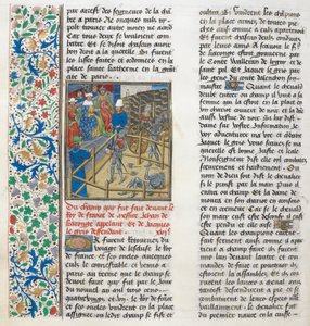 Jacques le Gris és Jean de Carrouges bírói csatája. Virágos szegély. alkotó: Unknown artist