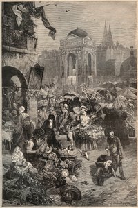 Az ártatlanok menete és szökőkútja, Párizs a 18. században - metszet a XIX. alkotó: Unknown artist