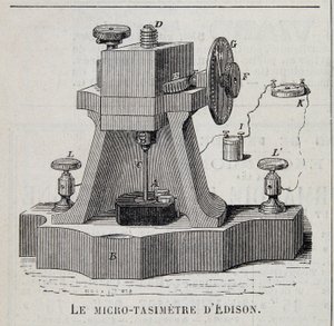 Edison mikro-tasimétere - metszet, 19. század vége alkotó: Unknown artist