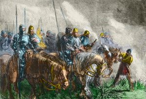 Az agincourti csata reggele - 100 éves háború: Azincourt-i csata (Pas-de-Calais) 1415. október 25-én - Az azincourti csata előtt - alkotó: Unknown artist