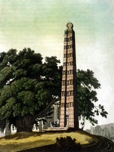 Axum (Aksoum) obeliszkjét az olaszok hozták Rómába 1937-ben. Il Costume antico e moderno, Jules Ferrario, Milánó 1820. alkotó: Unknown artist