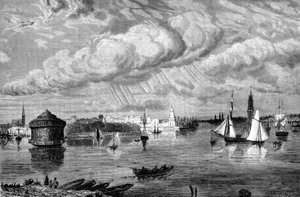 New York kikötője 1860 körül. alkotó: Unknown artist