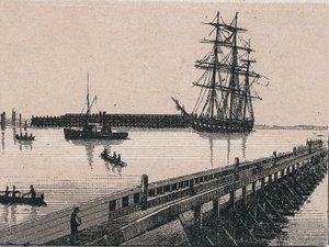 Calais város kikötője a „” A világ 168 nézetet illusztrál”” Keltezés nélküli (XIX. század vége) alkotó: Unknown artist