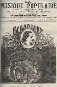 Keresztelő Szent János börtöne - a „Herodiade” 3. felvonásának dekorációja, opera négy felvonásban és Jules Massenet hét festménye, Paul Milliet és Henri Gremont librettóján – „La musique populaire” metszet, illusztrált hetilap - 1882 alkotó: Unknown artist