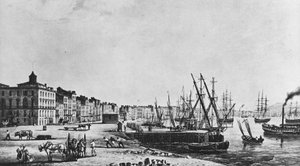 A bordeaux-i rakpartok 1833-ban alkotó: Unknown artist