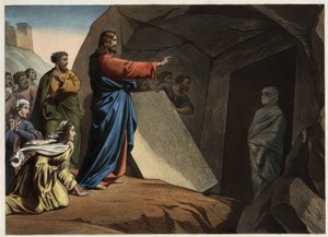 Lázár feltámadása. Névtelen metszet a 19. század közepéről. alkotó: Unknown artist