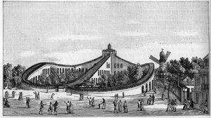 A párizsi Beaujon Garden hullámvasútja 1821-ben. A „” természetben. A tudományok áttekintése és alkalmazásaik a művészetben és az iparban.” 1888 alkotó: Unknown artist