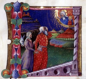 Noé áldozata. 15. századi antifónia. Biblioteca de Lodi alkotó: Unknown artist