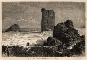 Birs Nimroud kirakati romjai, amelyeket az akkori bagdadi (Irak) turistaközösség Bábel mitikus tornyaként azonosított. Guillaume Lejean engravure pour illustrrer le voyage dans la Babylon, en 1866, „Le tour du monde, nouveau j” alkotó: Unknown artist