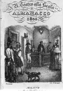 A teatro alla Scala jegypénztára, 1833-as almanach. alkotó: Unknown artist