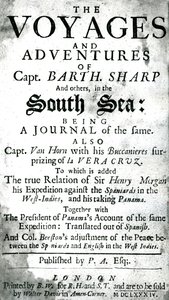 Bartholomew Sharp kapitány és mások utazásai és kalandjai a Déli-tengeren, 1684 körül alkotó: Unknown artist