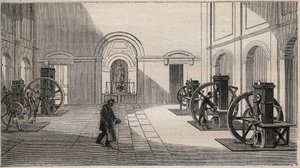 Thonnelier pénznyomda a párizsi La Monnaie-ban - metszet 1877-ből alkotó: Unknown artist